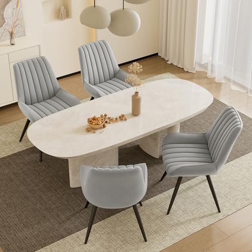 Dining Chairs Set of 2, Mid Century Modern Kitchen Chairs with Soft Cushion, ...