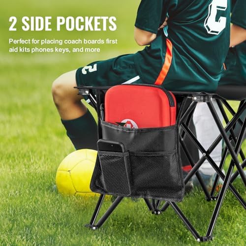 VEVOR Portable Folding Bench, 6 Seats Foldable Sideline Bench, Outdoor Campin...