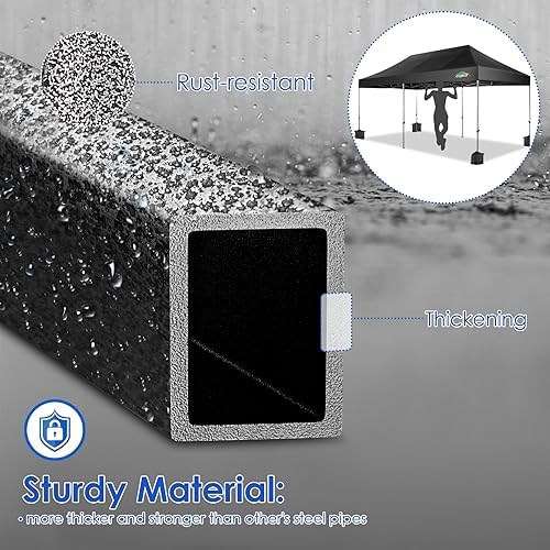 COBIZI 10x20 Heavy Duty Pop Up Canopy Tent with Sidewalls, Easy Up Canopy