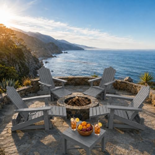 Adirondack Glider Chair with Retractable Ottoman, Adjustable Backrest