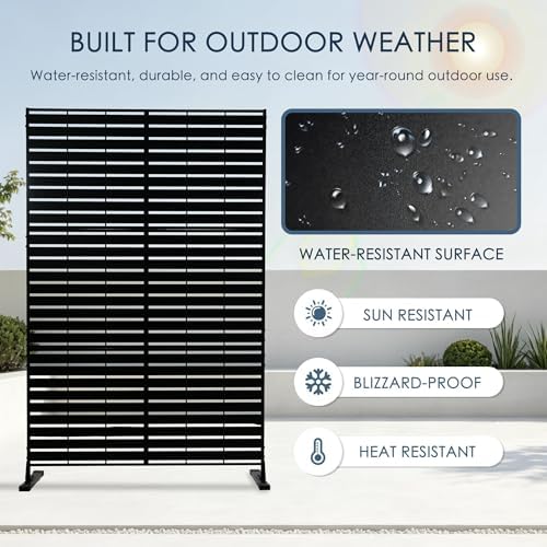 Kozyard Metal Privacy Screen 74" H x 47.2" W Decorative Outdoor Div...