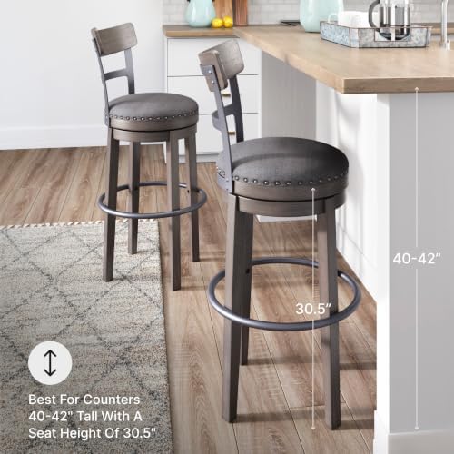 Signature Design by Ashley Caitbrook Swivel 30" Bar Height Bar Stool, Gray