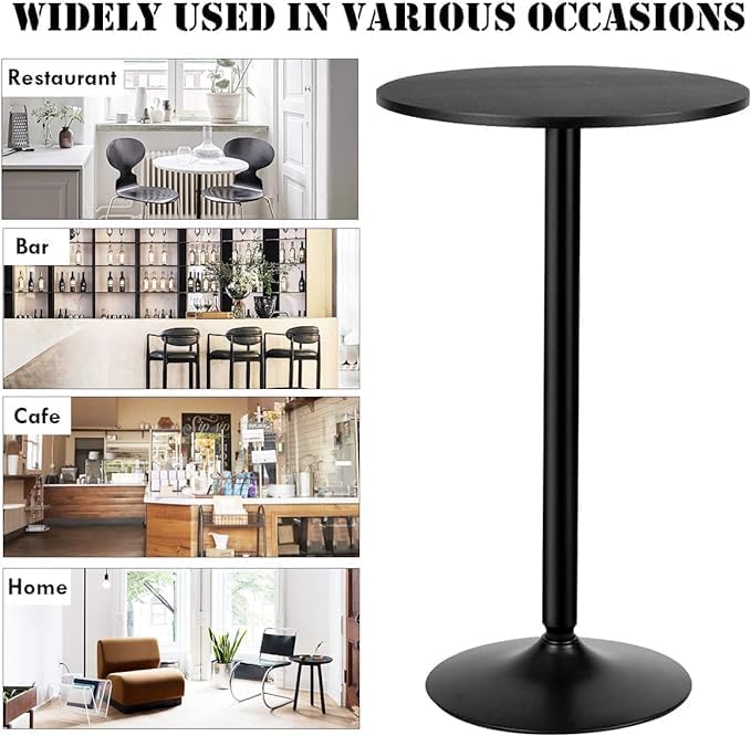 ERGOMASTER Cocktail Table,Two-in-one Modern Style Standing Circular Bar Table...