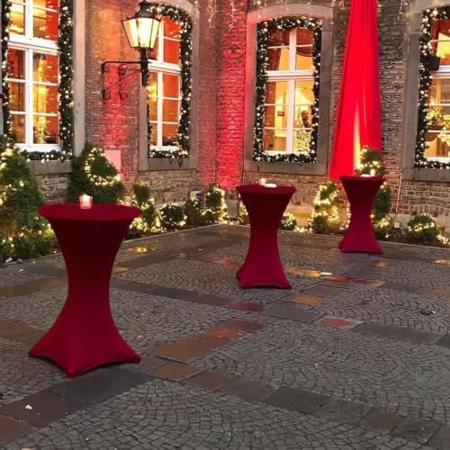 4Pack Burgundy Cocktail Table Covers 32x43Inch Cocktail Table Tablecloths