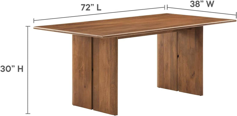 Modway Amistad 72" Solid Wood Modern Farmhouse Rectangular Dining Table ...