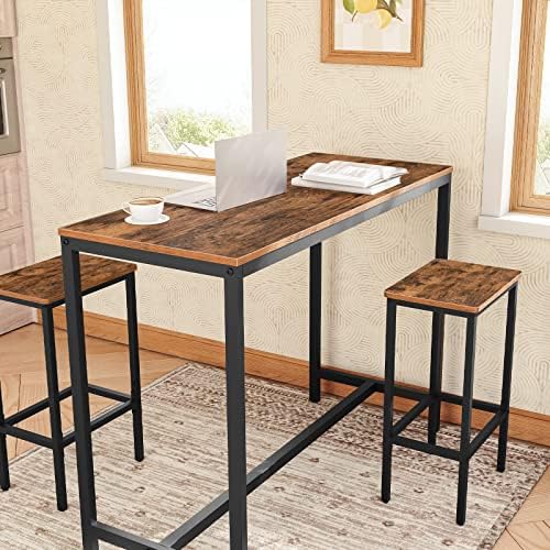 MAHANCRIS Bar Stools, Set of 2 Bar Chairs, Kitchen Breakfast Bar Stools with ...