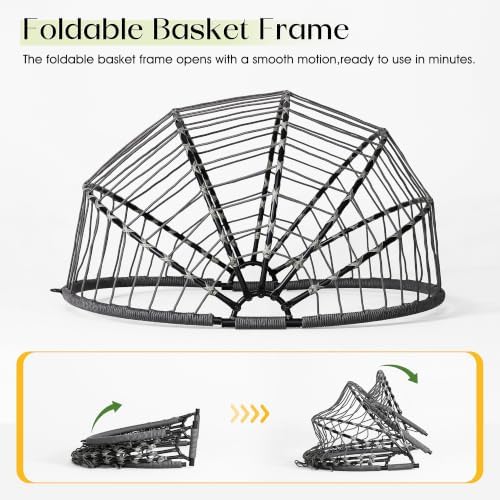 LEX CRAFT Hanging Egg Chair with Stand, Swinging Egg Chair Outdoor Indoor, Ha...