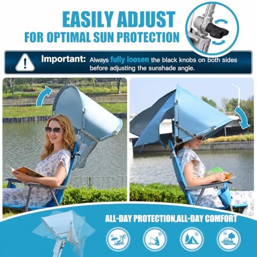 Universal Wind-Resistant Chair Umbrella Canopy, Foldable Portable UPF 50+ Sun...
