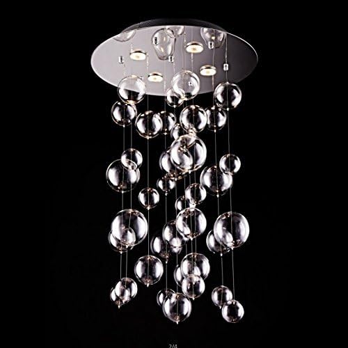 Saint Mossi Modern Glass Bubble Chandelier Lighting, Raindrop Flush Mount Cei...