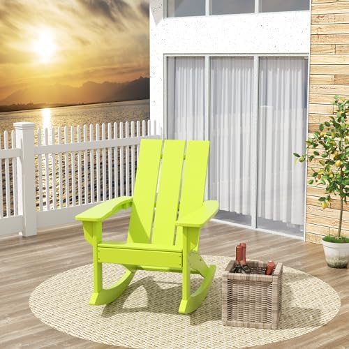 Costaelm Outdoor Adirondack Chair, All Weather Resistant Lawn Chairs Balcony ...
