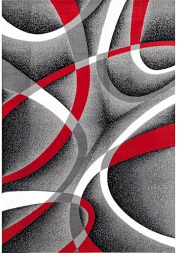 Persian Area Rugs 2305 Gray 4 ft x 5 ft Modern Abstract Area Rug