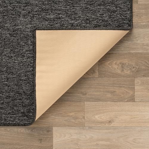 Rugshop Modern Textured Power Loomed Area Rug Non-Slip Dark Gray 5' x 7'