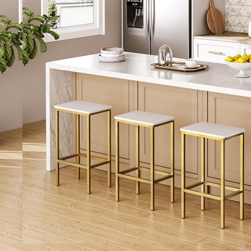 MAHANCRIS Bar Stools, Set of 2 Bar Chairs, Kitchen Breakfast Bar Stools with ...
