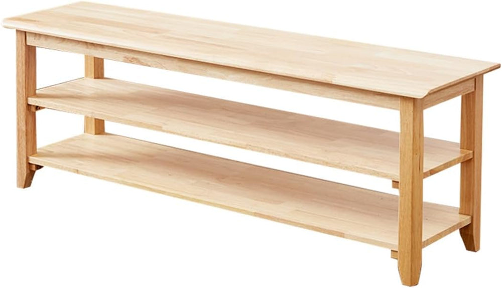 XKZG Shoe Rack Bench Wooden Storage Bench Entryway Bench, Natural, 47.2"