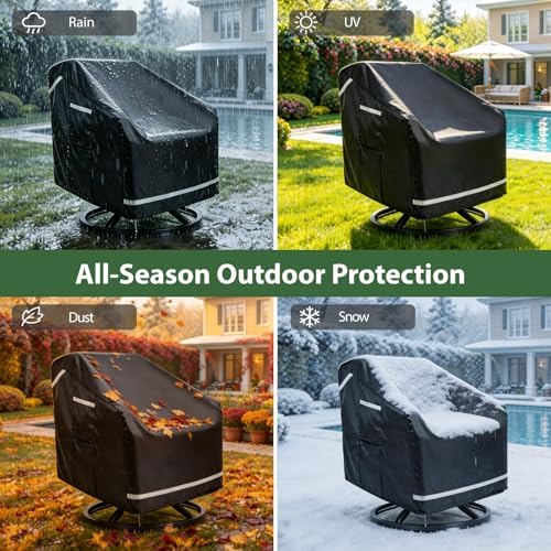 3 Piece Patio Furniture Covers for 2 Chairs and Side Table 37"W x 38&quo...