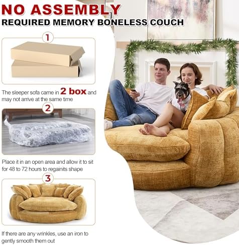 81.1" Oversized Round Chaise Lounge, Extra-Thick 14.9" Seat Wrap-Ar...