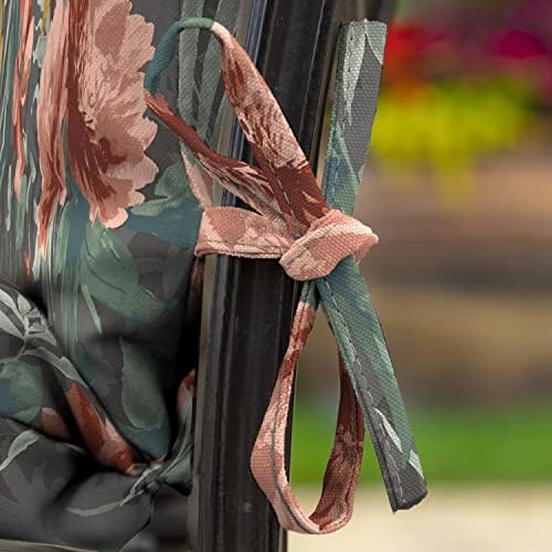 Arden Outdoor Dining Chair Cushion, 4-Pack, 20x44, Phoebe Grey Floral