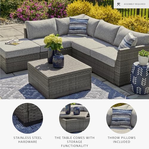 Signature Design by Ashley Petal Road 4-Piece Outdoor Patio Furniture Set, Mo...