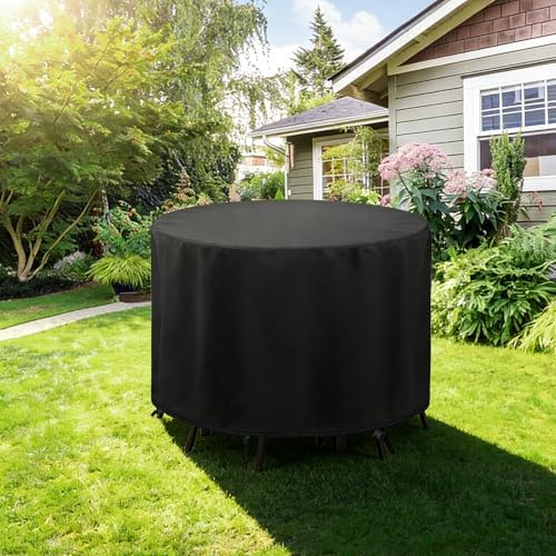POMER Round Patio Furniture Set Cover,Outdoor Round Table Cover 72"D x 4...