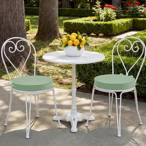 Summsun Outdoor Bistro Chair Cushions Set of 2, 15" D x 3" H Round ...