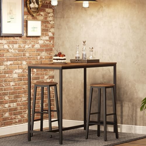 HOOBRO Bar Stools, Barstools Set of 2,Counter Height Barstools, 24.8" Ba...