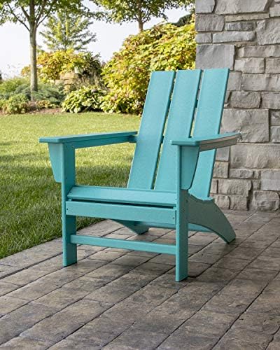 POLYWOOD Modern Adirondack Chair – All-Weather Outdoor Lawn Adirondack Chairs...