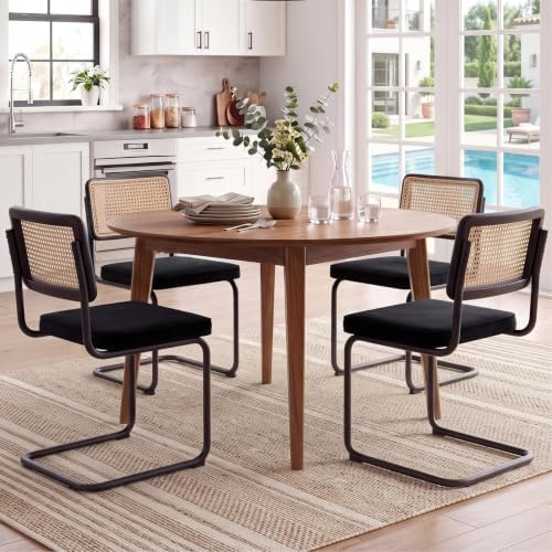 Zesthouse Natural Rattan Dining Chairs Set of 2, Modern Cesca Kitchen Chair