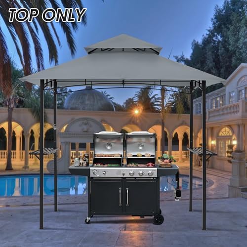 MASTERCANOPY Replacement Canopy top for Grill Gazebo L-GG001PST-F, Gray