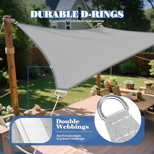 ECOOPTS 10'x15' Waterproof Sun Shade Sail Rectangle Canopy Cover UV B...
