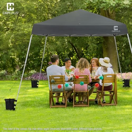 CAPHAUS One-Push Pop Up 8x8 Canopy Tent, Heavy-Duty Commercial Grade with Cen...