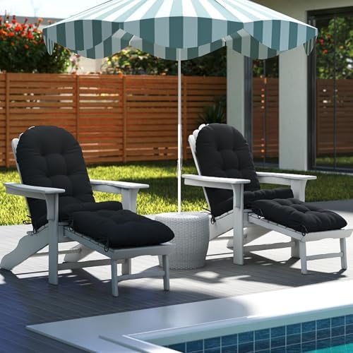 Outdoor Adirondack Chair Cushion 44x19x4 Inch, Black