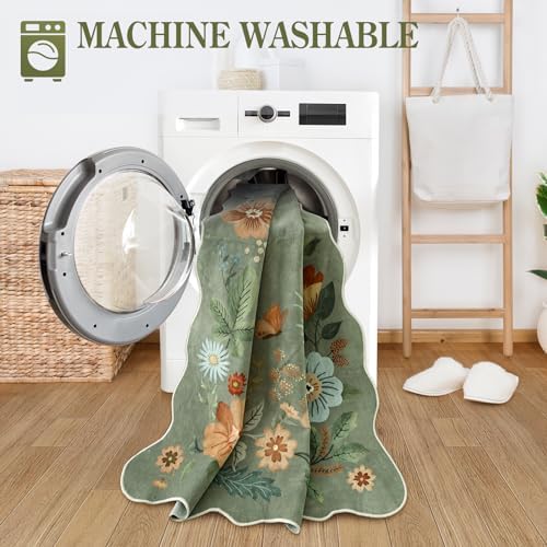 Lahome Floral Runners for Hallways Non Slip, 2X6 Washable Kitchen Runner