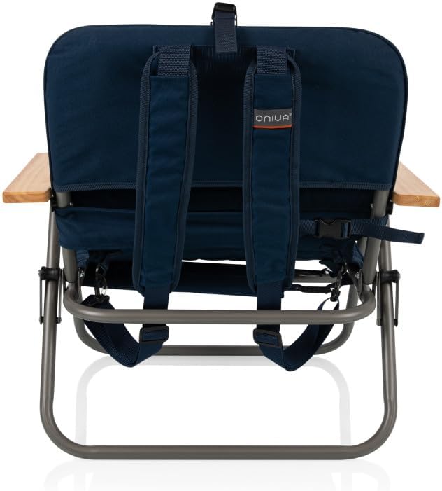 Picnic TIME Descanso Padded Beach Chair, Low Camping Chair with Removable Was...