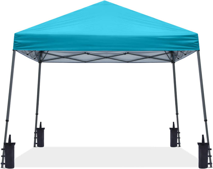 ABCCANOPY 10x10 Pop Up Canopy Tent, Slant Leg Outdoor Shade, Turquoise