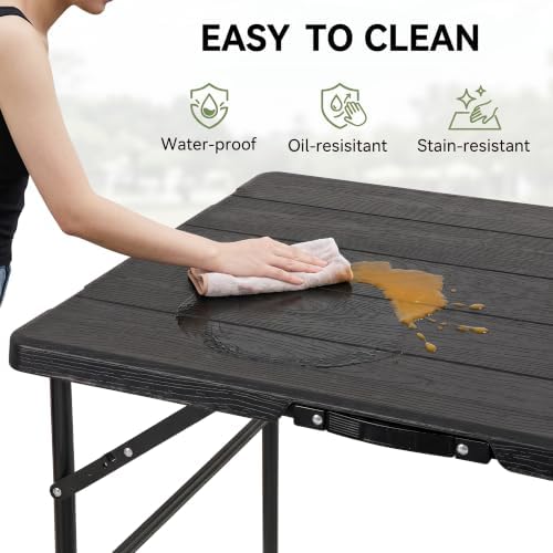 ZENY Folding Picnic Table Set with 2 Benches
