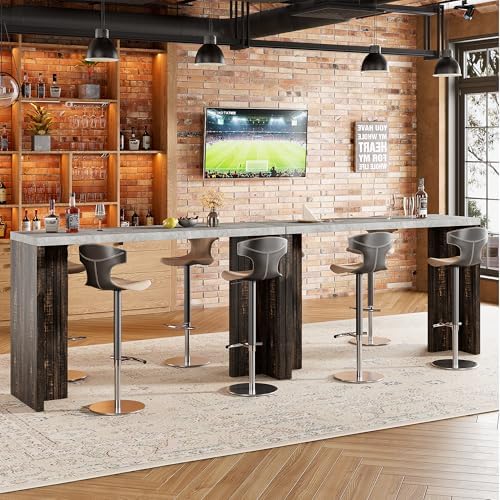 Bar Table for 4-6 People - 55” Long Counter Height Pub with Extra Thickened T...