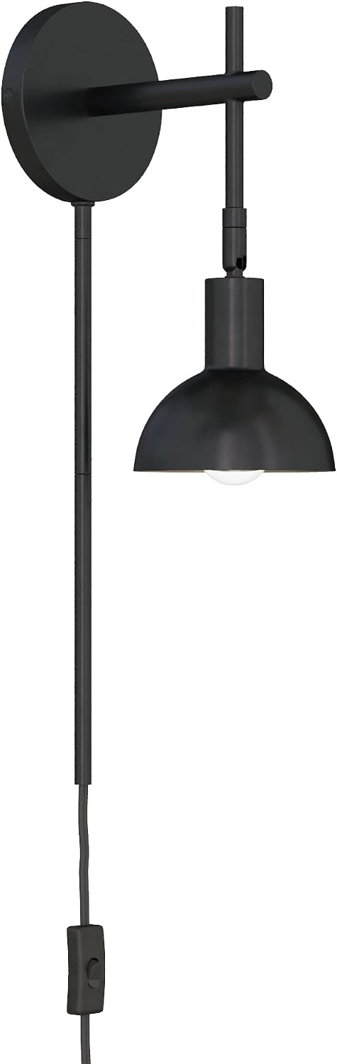 Nathan James Tamlin Wall Light Fixture, Wall Mounted 1-Light Lamp, Plugin Sco...