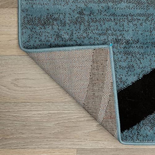 Rugshop Wavy Circles Modern Fade-Resistant Area Rug Blue 8'8" x 12'
