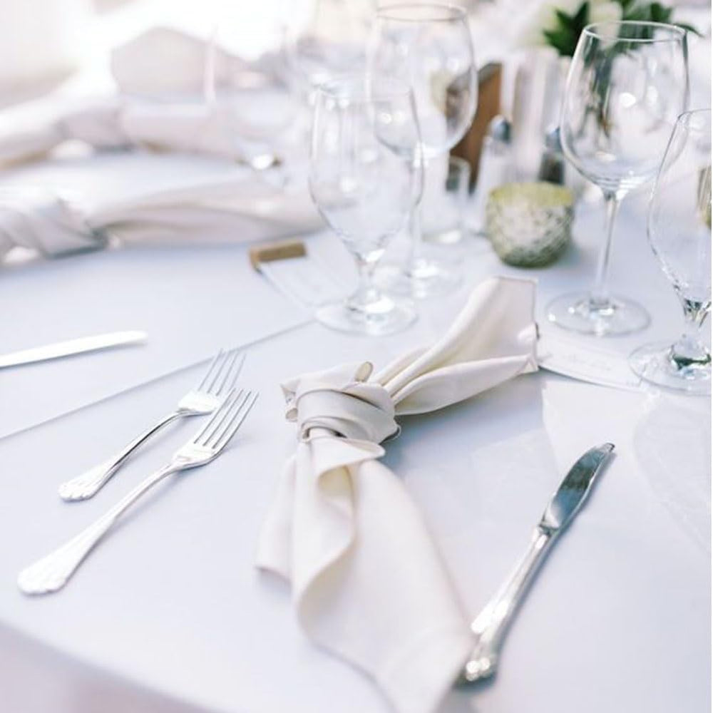 FINDYOU 10 Pack White Table Cloth Rectangle Table 60 x 102 Inch Tablecloths f...