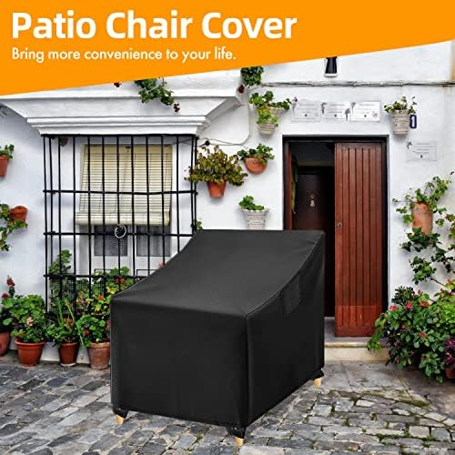 WLEAFJ Outdoor Chair Covers Waterproof, Black Lawn Patio Furniture Covers, He...