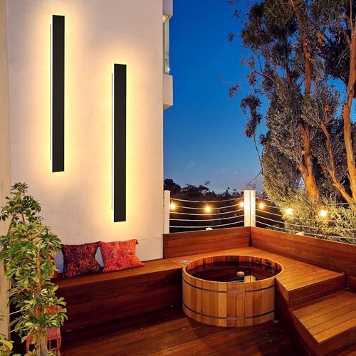 Outdoor Wall Light LED Long Wall Sconce 31.5in Ip65 Waterproof Black Modern O...