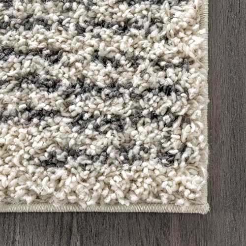 nuLOOM Scarlette Off White Diamond Power Loomed Area Rug, 9' x 12'