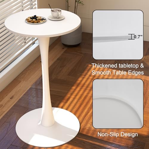 Modern Tulip Round Bar Table, 41” Height Bistro Pub Table, Height Cocktail Ba...