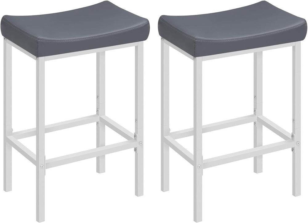 HOOBRO Bar Stools, Set of 2 Counter Height Saddle Chairs, 24.8 Inches, 2.4&qu...
