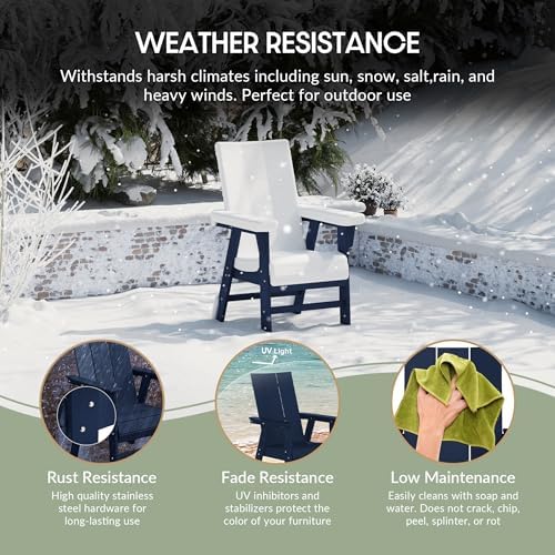 WestinTrends Ashore Outdoor Patio HDPE Plastic Modern Adirondack Dining Chair...