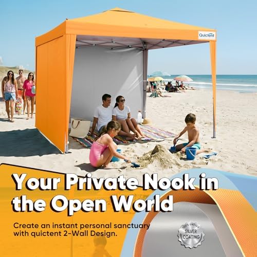 Quictent 10x10FT Pop Up Canopy Tent with 2 Sidewall