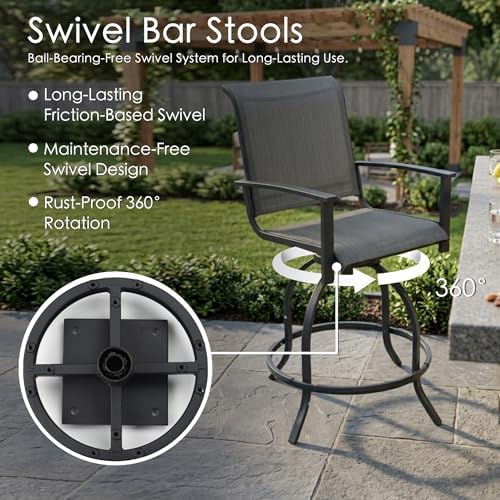 Kozyard Outdoor Swivel Bar Stools Set of 2