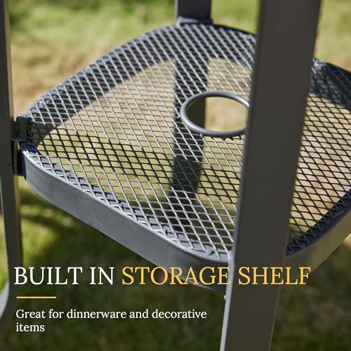 VICLLAX 35.5" Round Outdoor Bar Table, Bar Height Patio Table with Adjus...