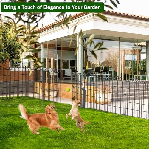 12 Panel No Dig Decorative Garden Fence with Gate 36" H x 24.1'L for...