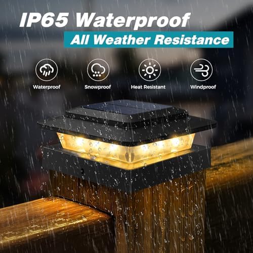 kolpop 4x4 Solar Post Cap Lights Outdoor 16Pack- 3 Color Temperatures& 2 ...